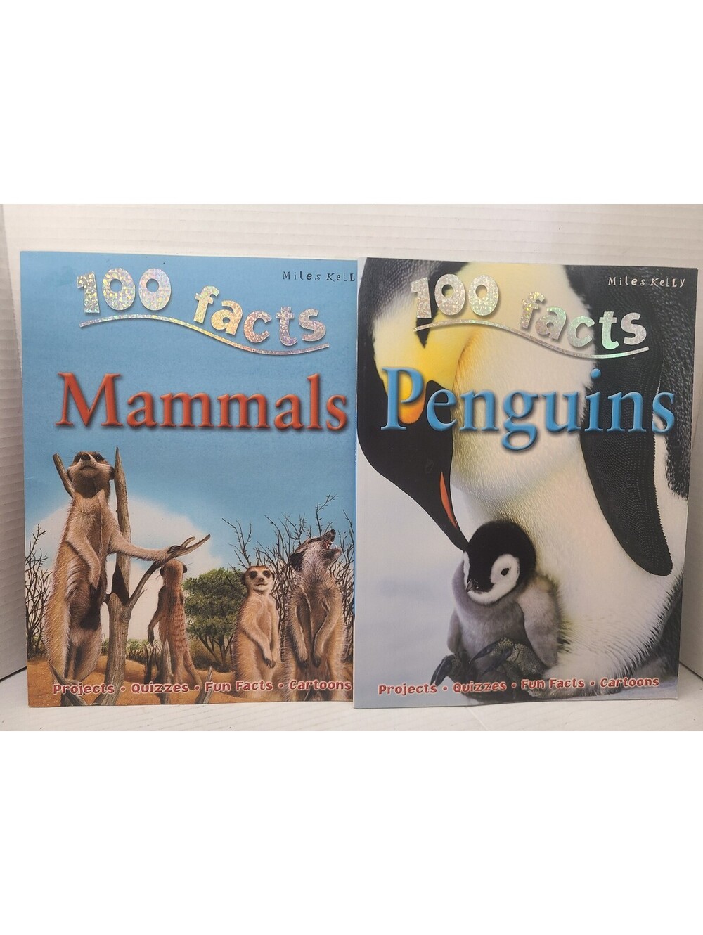 100 Facts Penguins and Mammals Lot of 2 Paperback Educational Books EUC